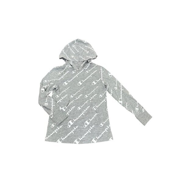 Champion Womens Gray Logo Print Hoodie Size M - Picture 1 of 4